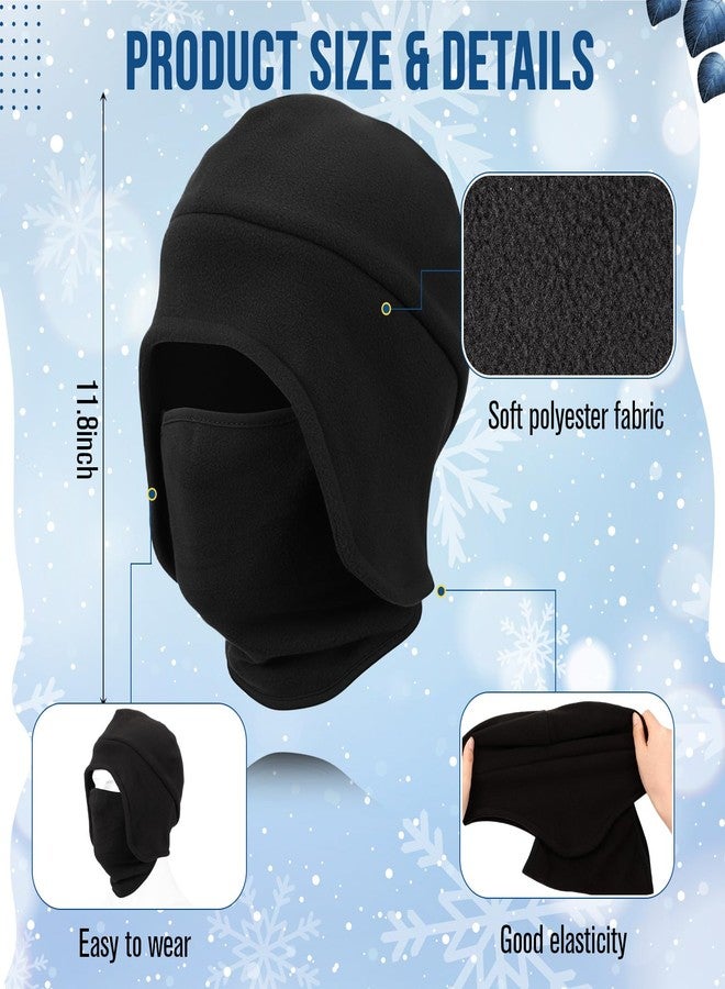 Chicingyou Winter Beanie and Mask for Men Warm 2-in-1 Hat Knit Thick Hat with Face Cover Removable Beanie(Black) - Image 2